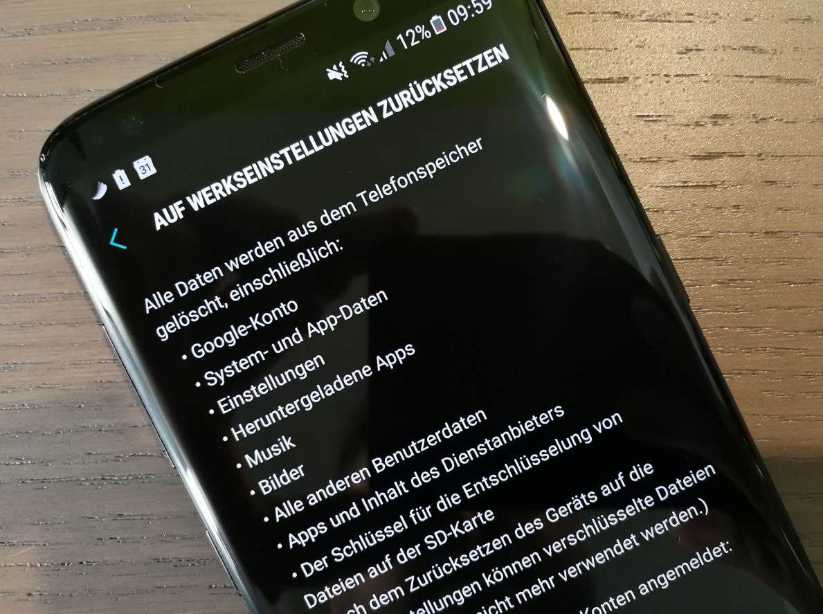 Werkseinstellungen zurücksetzen Android