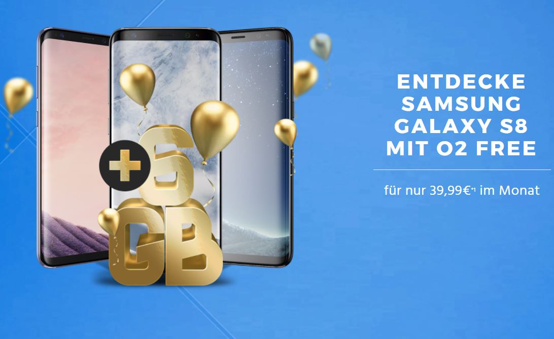 Samsung Galaxy S8 o2 Free Handyflash Deal