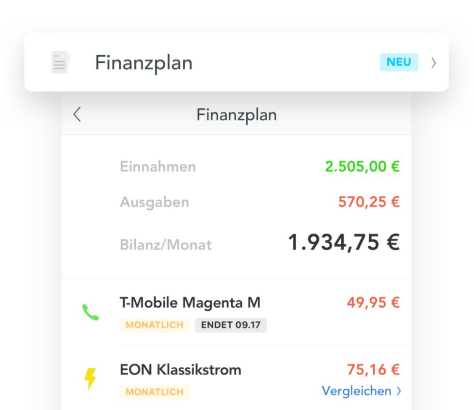 Outbank Finanzplan