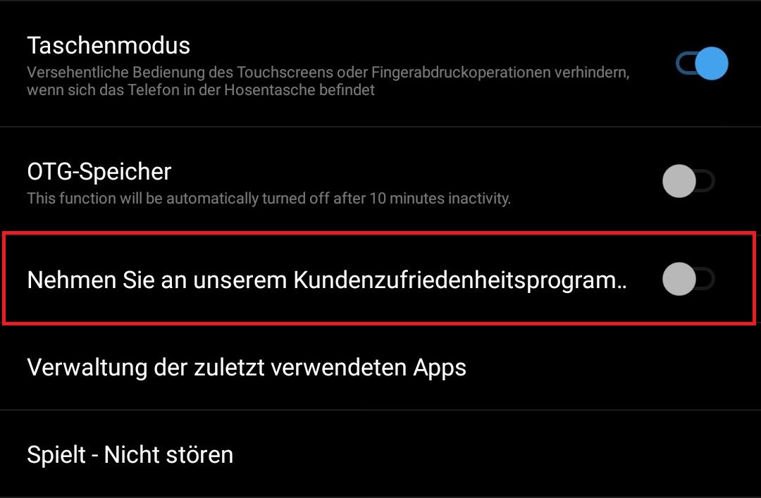 OnePlus Kundenzufriedenheitsprogramm Screenshot
