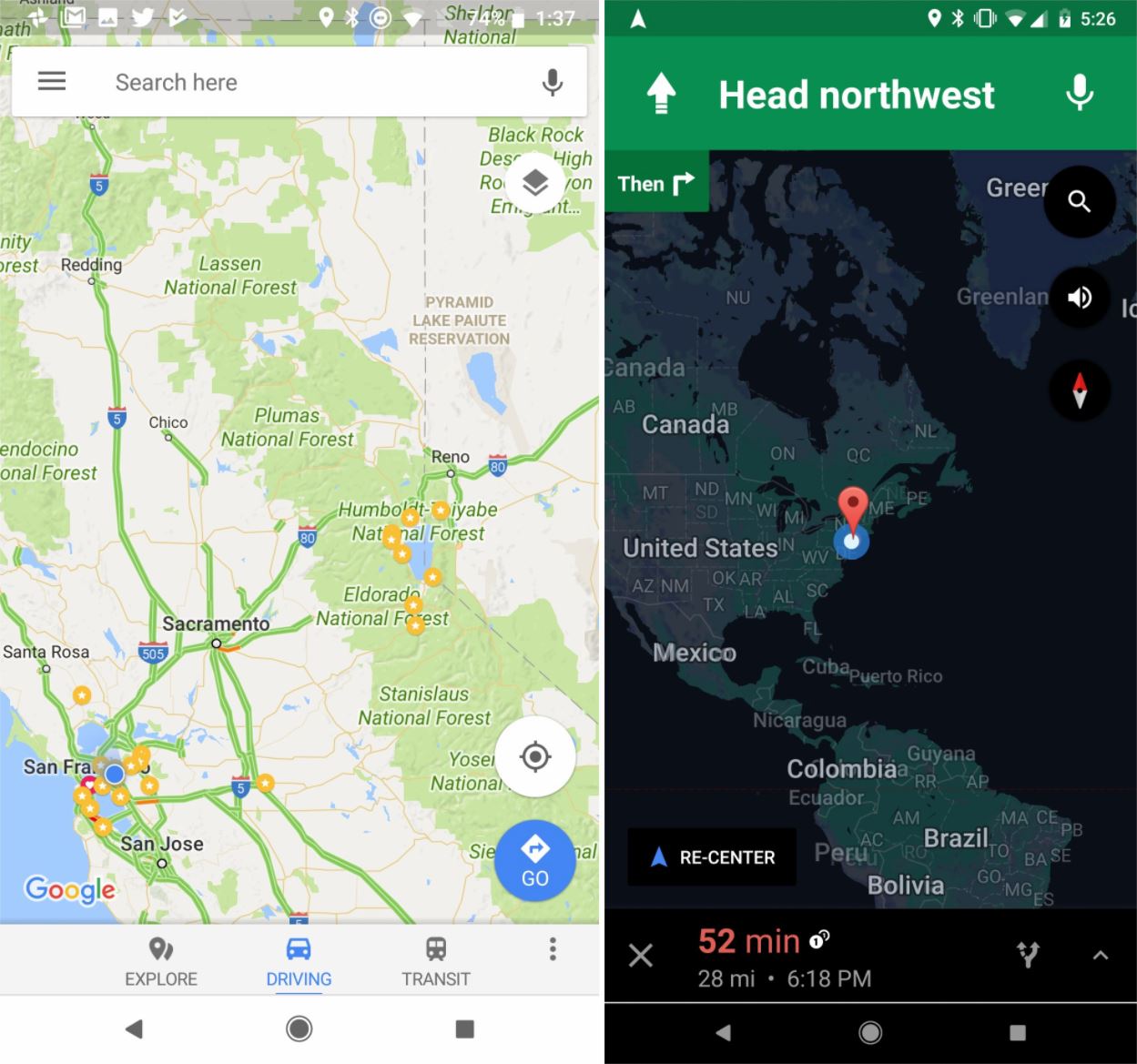 Gmail und Google Maps mit neuer Navigation Bar