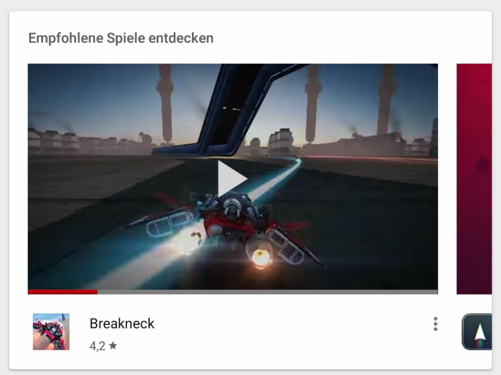 Google Play Store Videovorschau