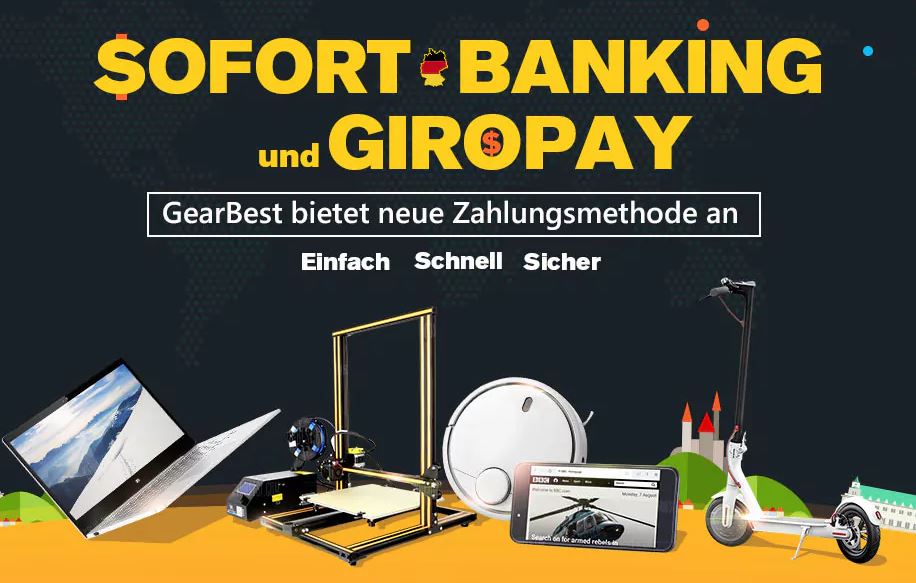 Sofort Banking und Giropay GearBest