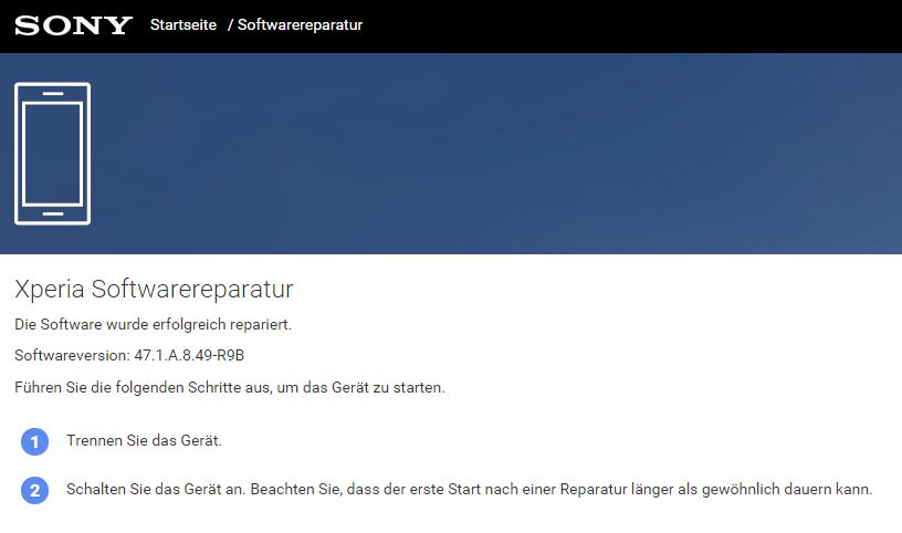 Sony Xperia Software Reparatur Companion