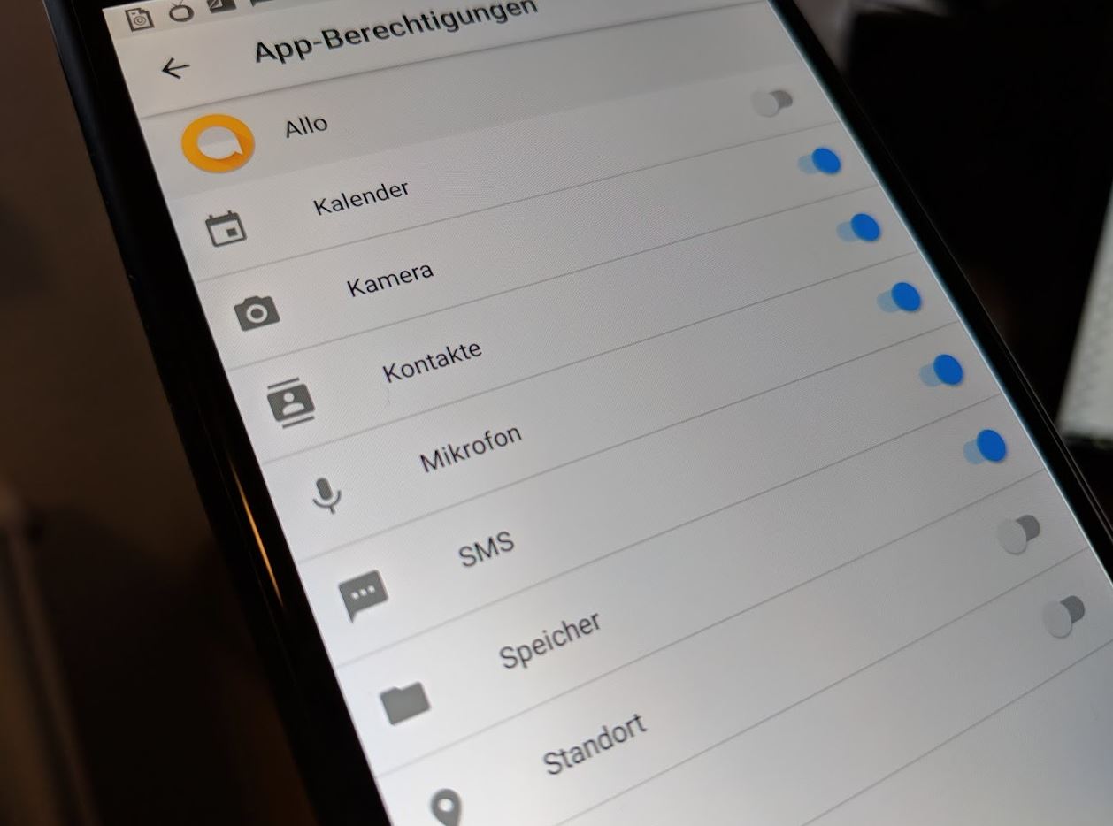 Android App Berechtigungen Header