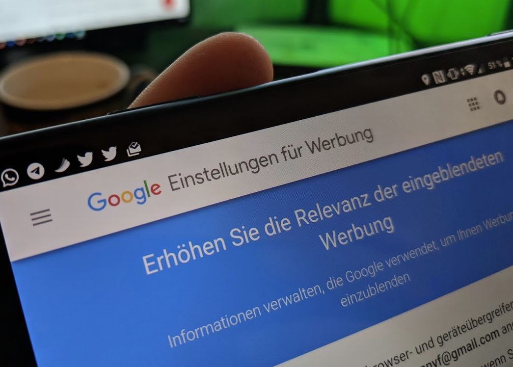 Google Einstellungen für Werbung Header