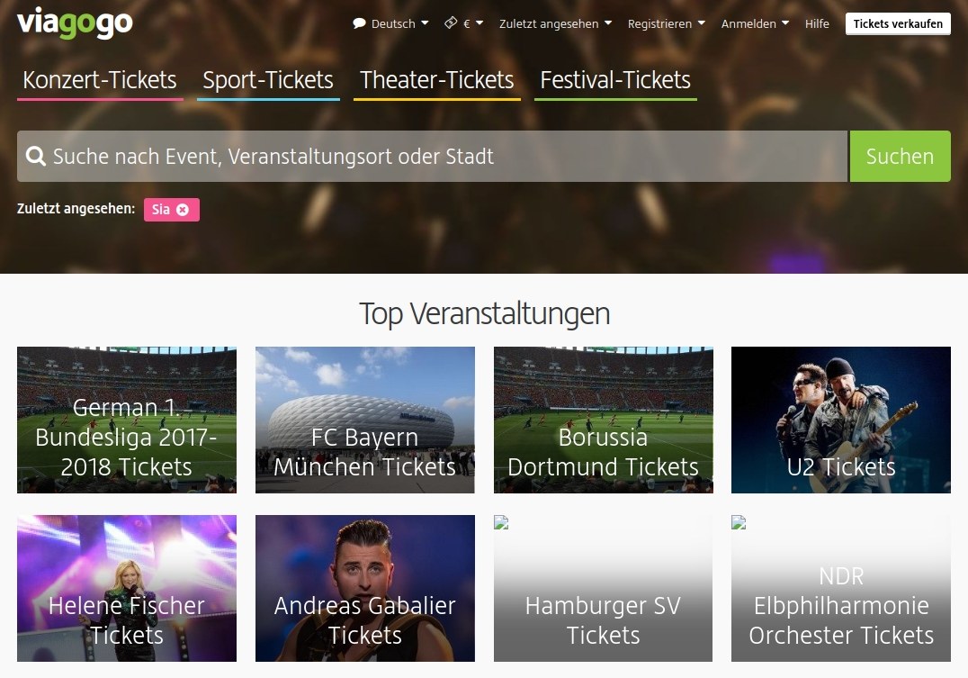 Viagogo Screenshot