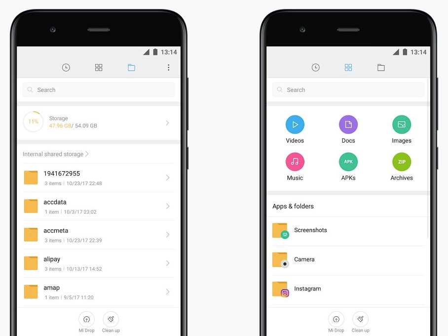 Xiaomi Mi File Manager Dateimanager Header