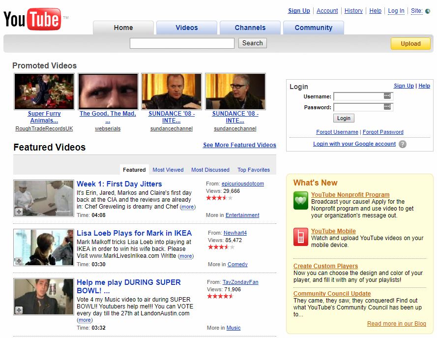 YouTube Ten Years Ago