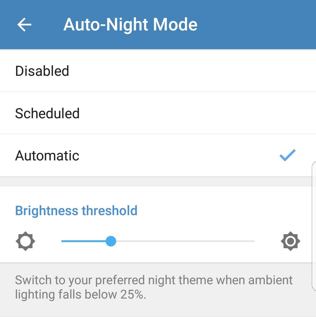 Telegram Nachtmodus