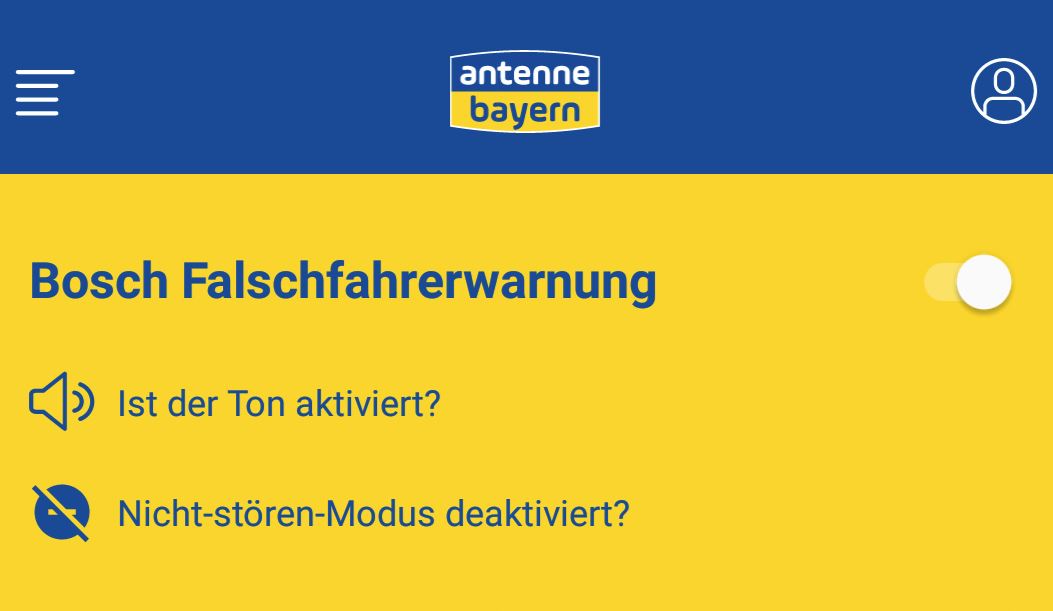 Antenne Bayern Falschfahrerwarnung