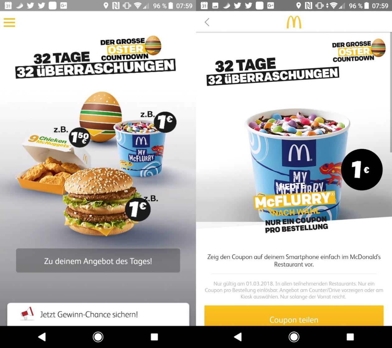 McDonals App Februar 2018