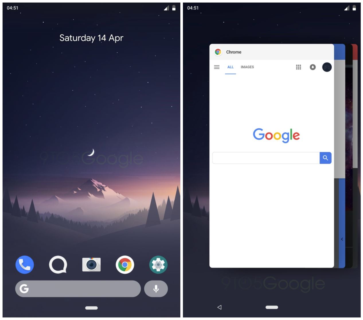 Android P Mock-up Gestensteuerung