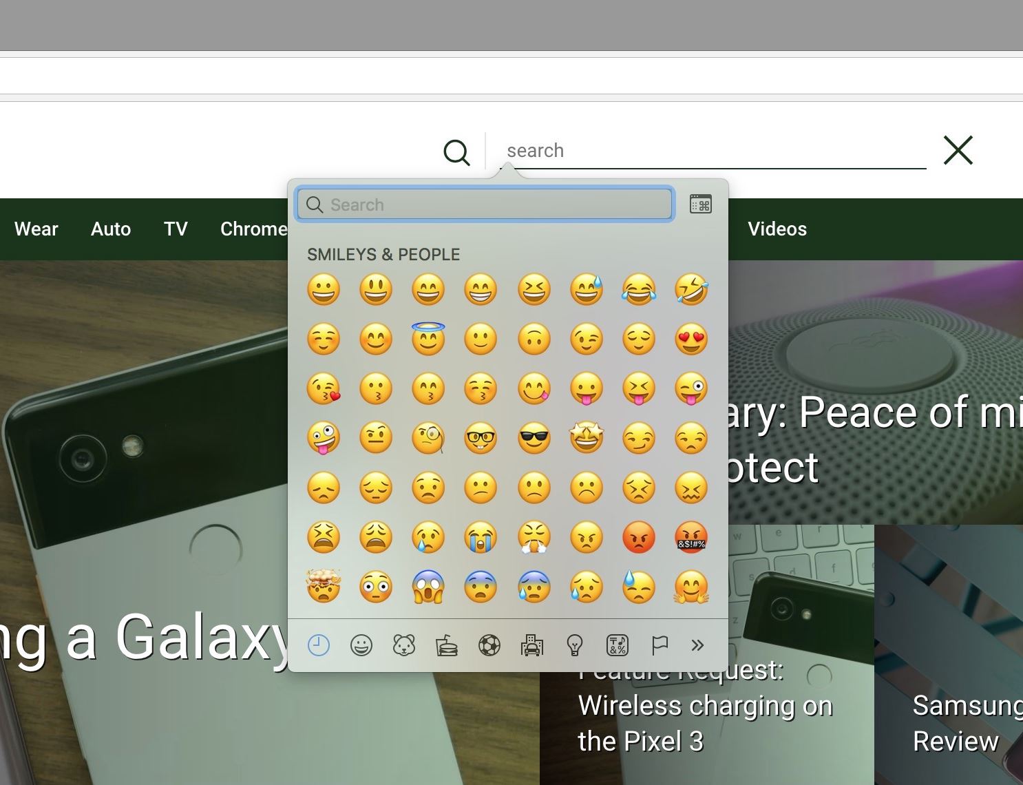 Chrome 67 Emoji Funktion Screenshot