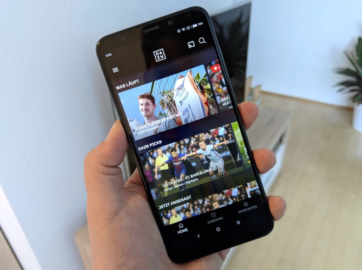 DAZN Android App Header 2018
