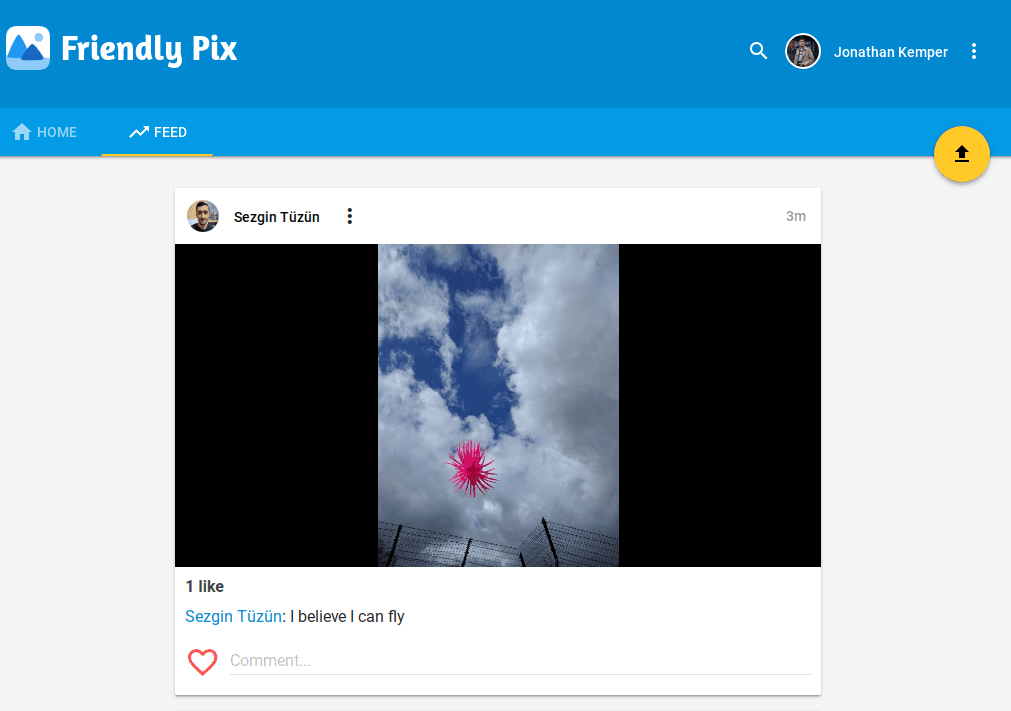 Google Firebase Friendly Pix Header