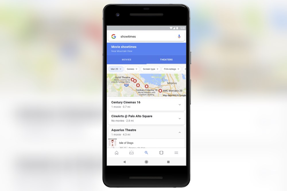 Google Maps Kino Showtimes Movies Header