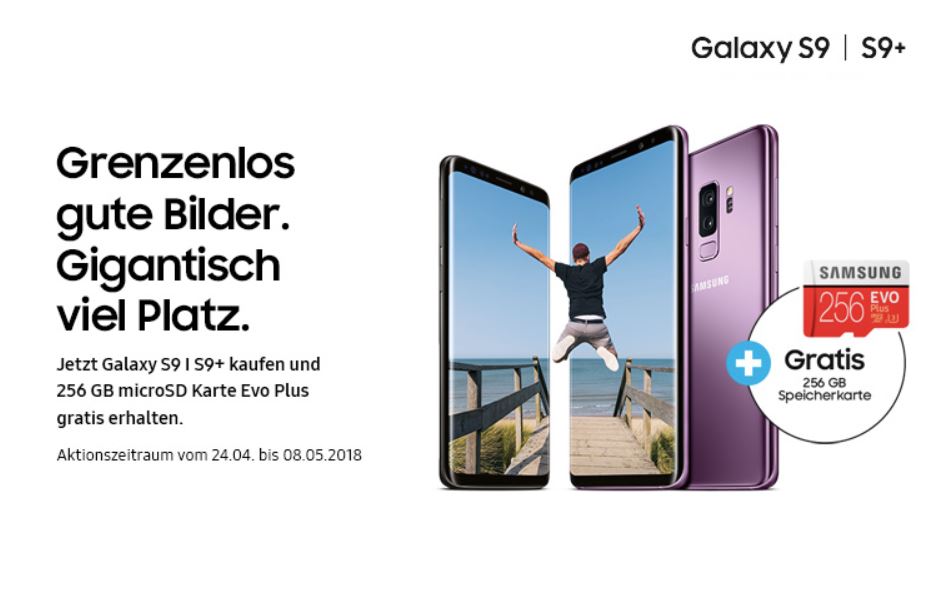 Samsung Galaxy S9 256 GB Speicherkarte Aktion
