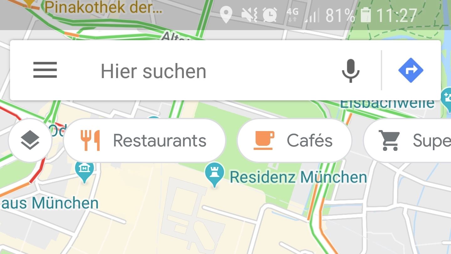 Maps floating Poi tasten