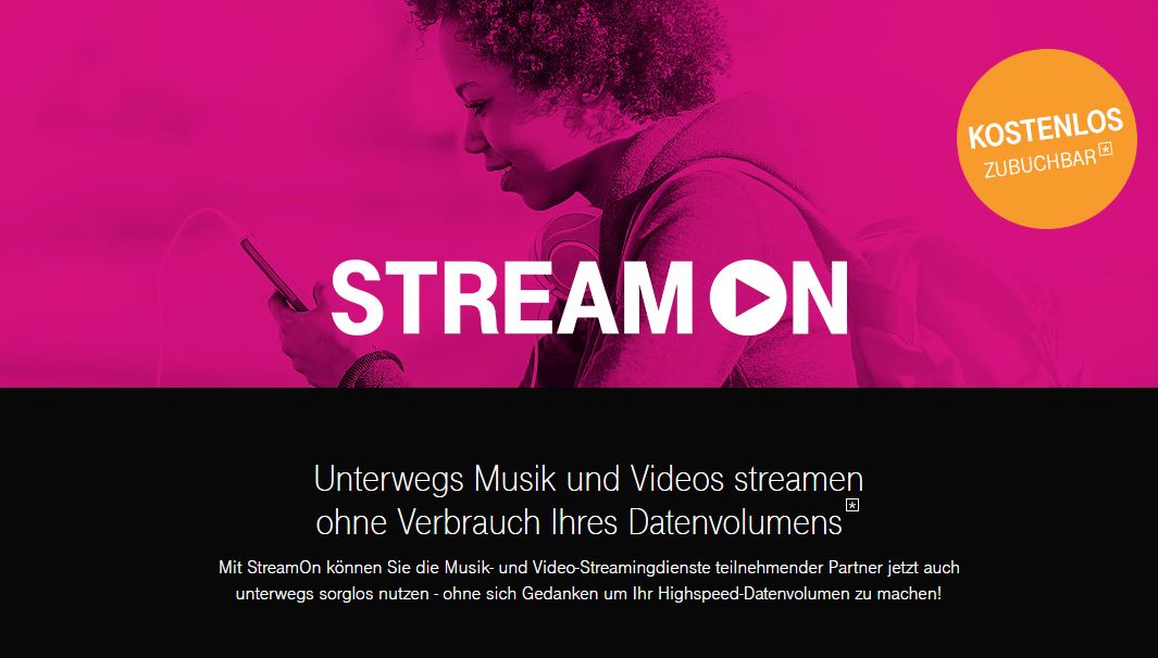 Telekom StreamOn Header