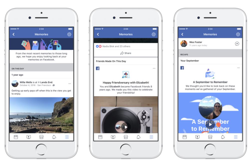 Facebook Erinnerungen