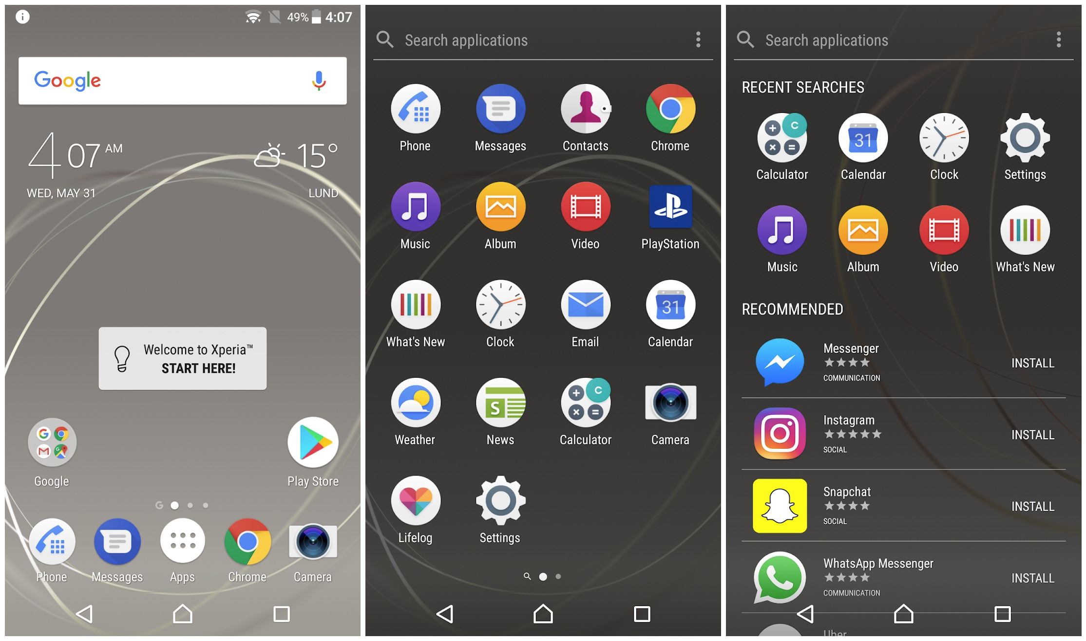 Xperia Home Header
