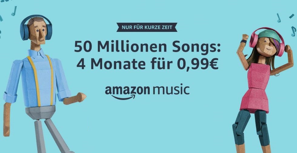 Amazon Music Unlimited 4 Monate 99 Cent Aktion Juli 2018