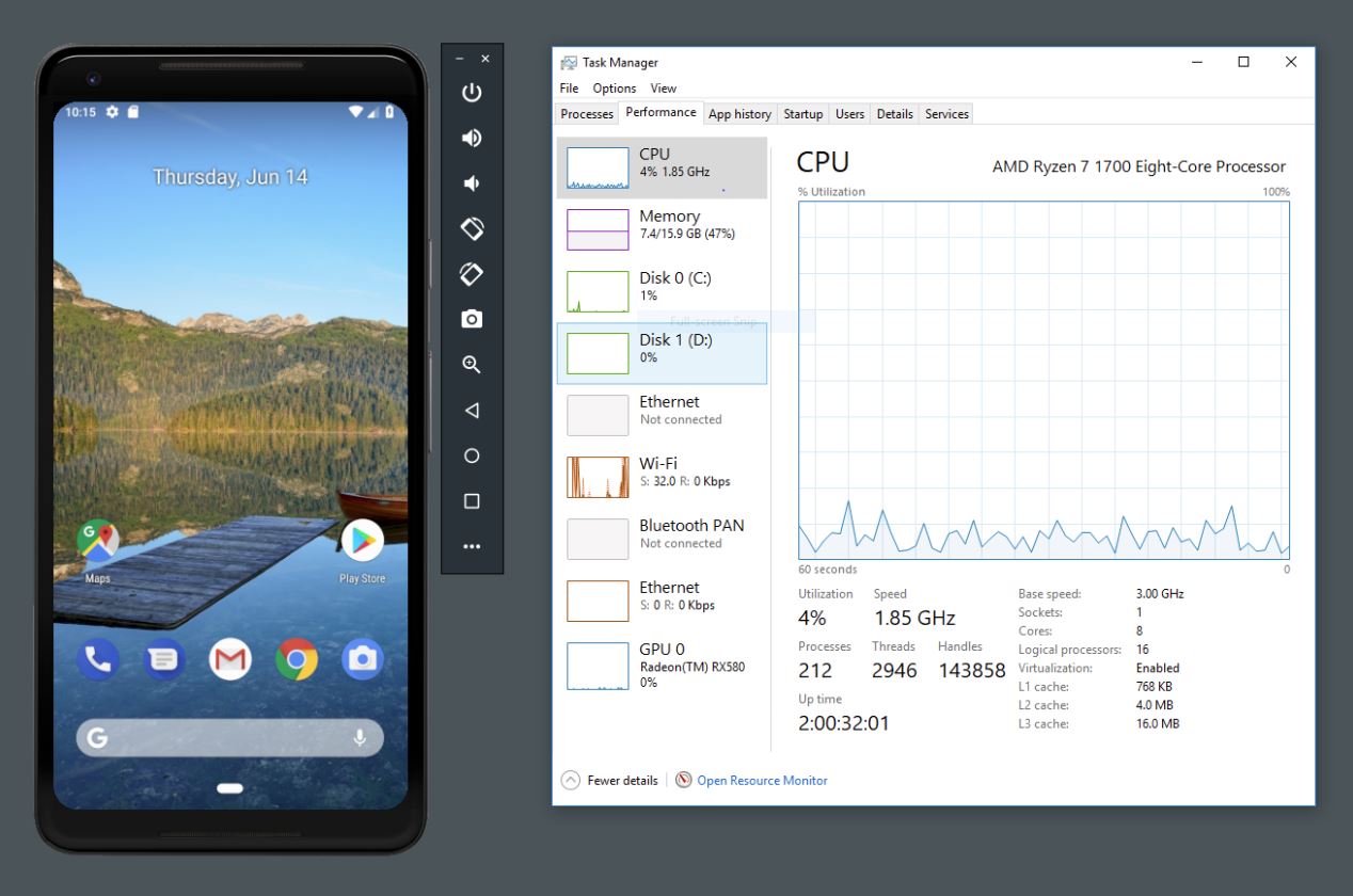 Android Emulator Header