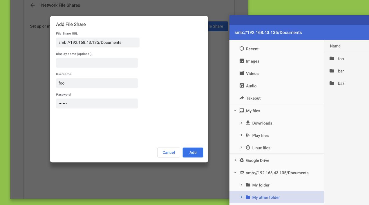 Chrome OS SMB Samba