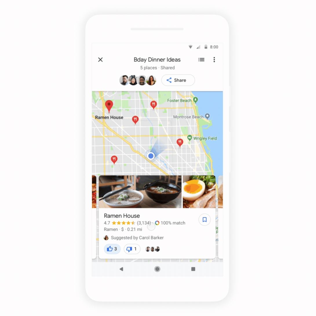 Google Maps Gruppenabstimmung