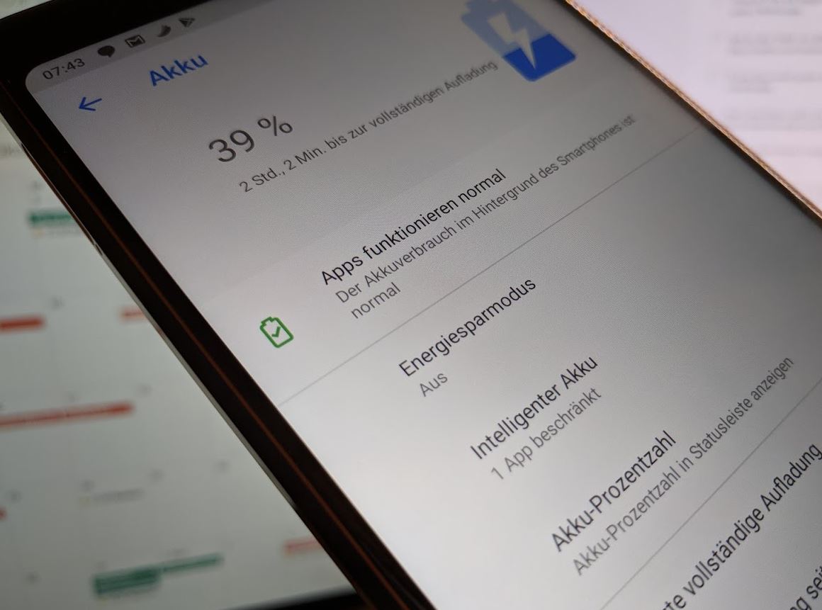 Android 9 Pie Akkueinstellungen Screenshot Header