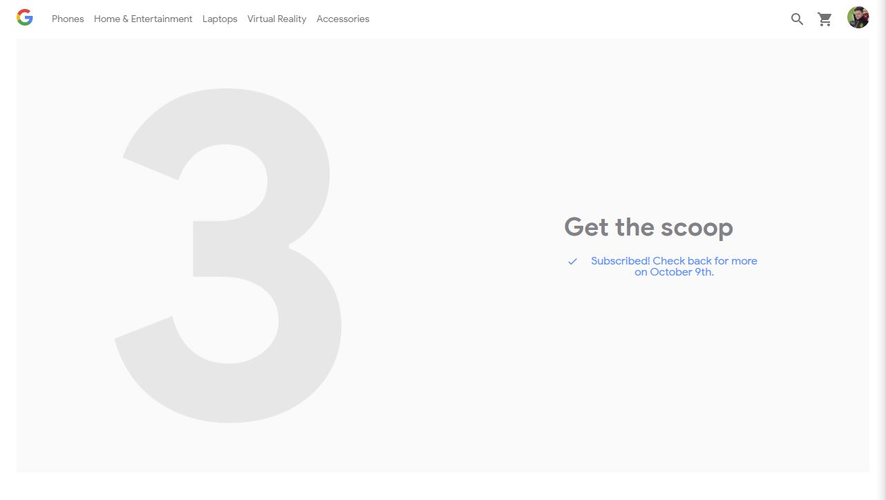 Google pixel 3 Event Store Teaser