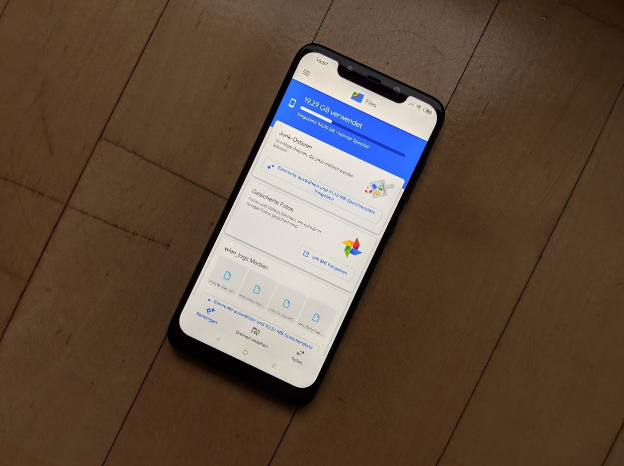 Google Files App Header