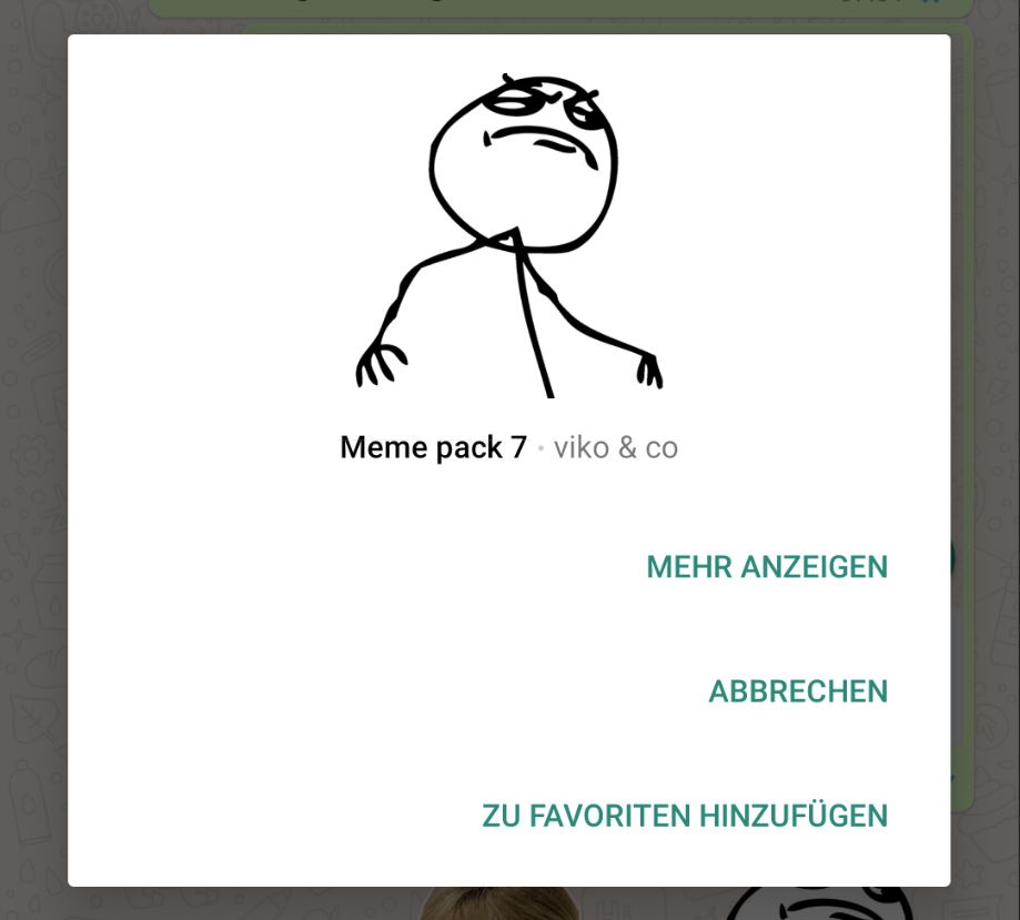 WhatsApp Sticker zum Favoriten machen