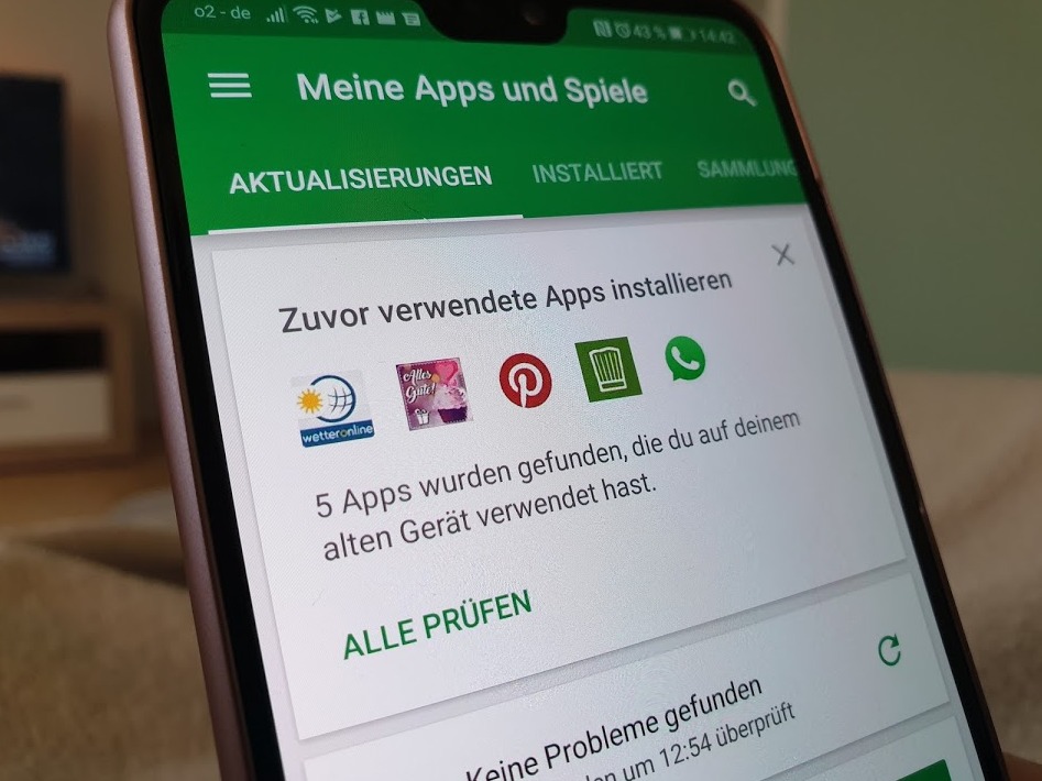 Zuvor verwendete Apps Google Play Store