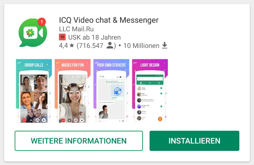 ICQ Google Play Header