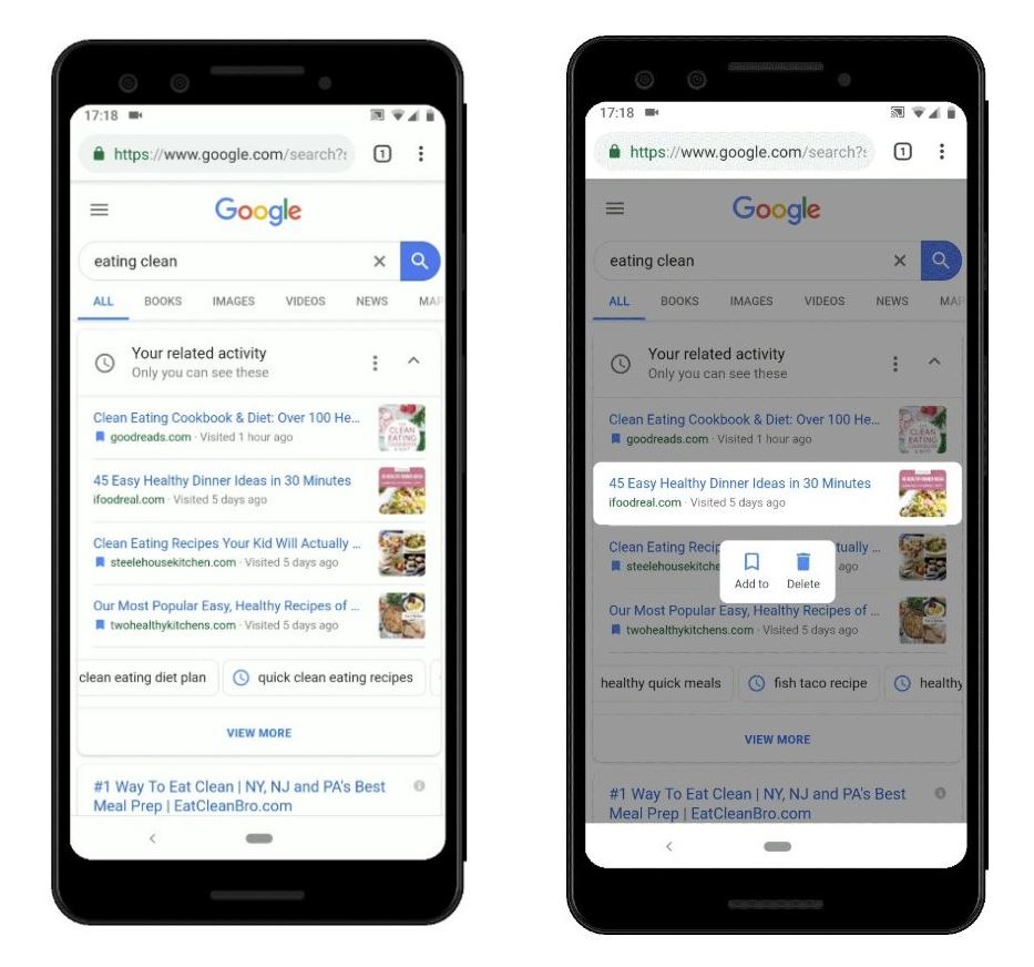 Aktivitätskarten Google Suche
