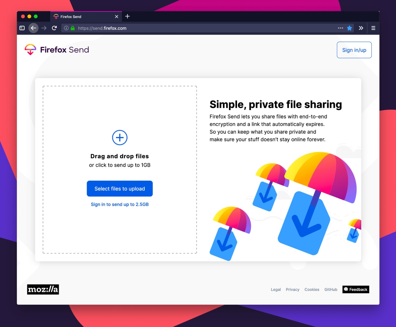 Firefox Send Header