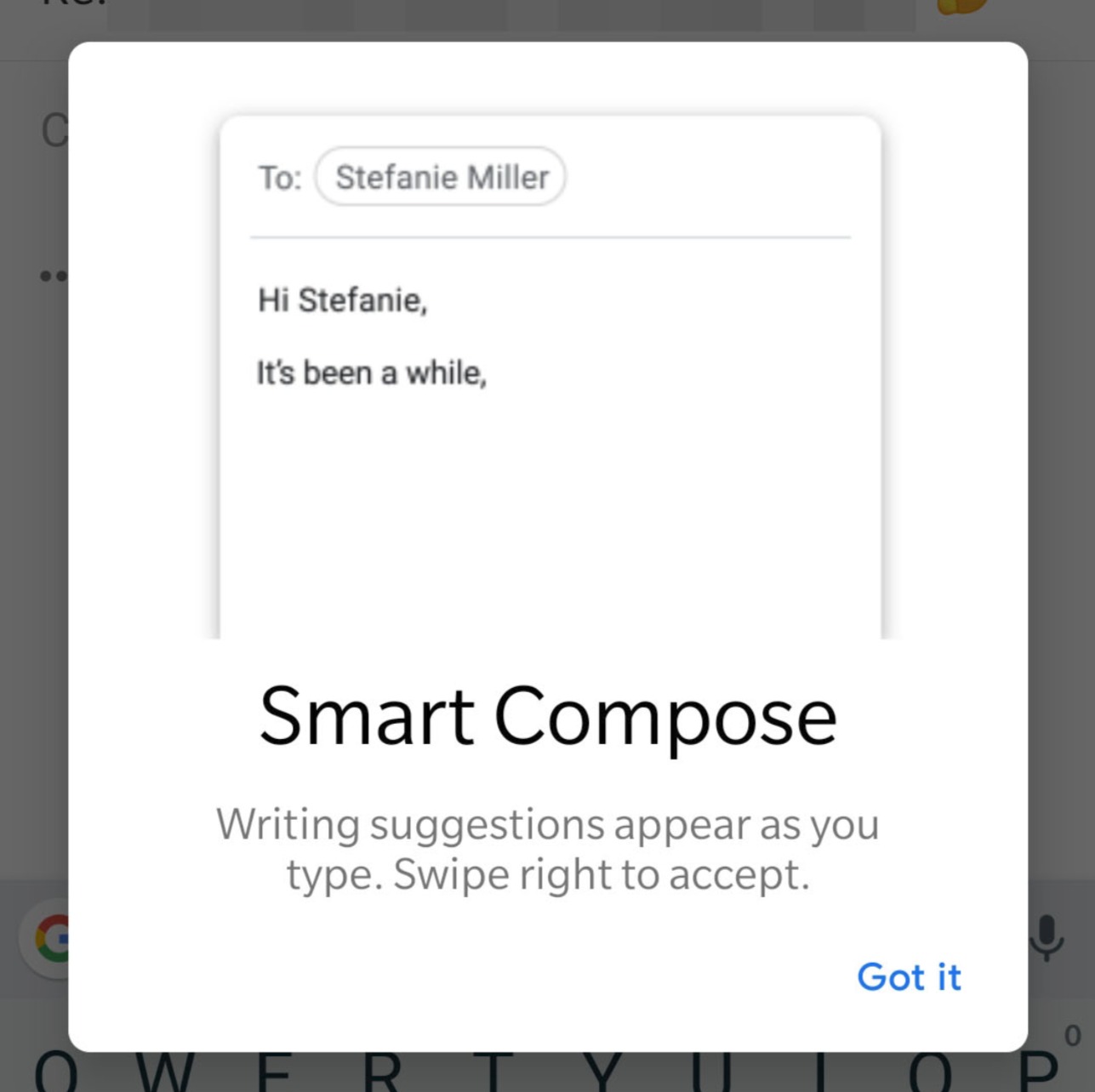 Smart Compose Gmail Header