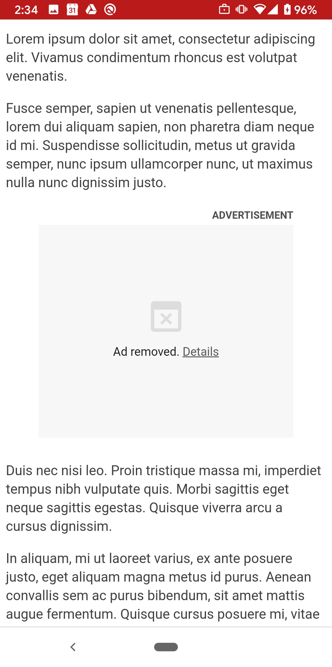 Ad Removed Android Chrome