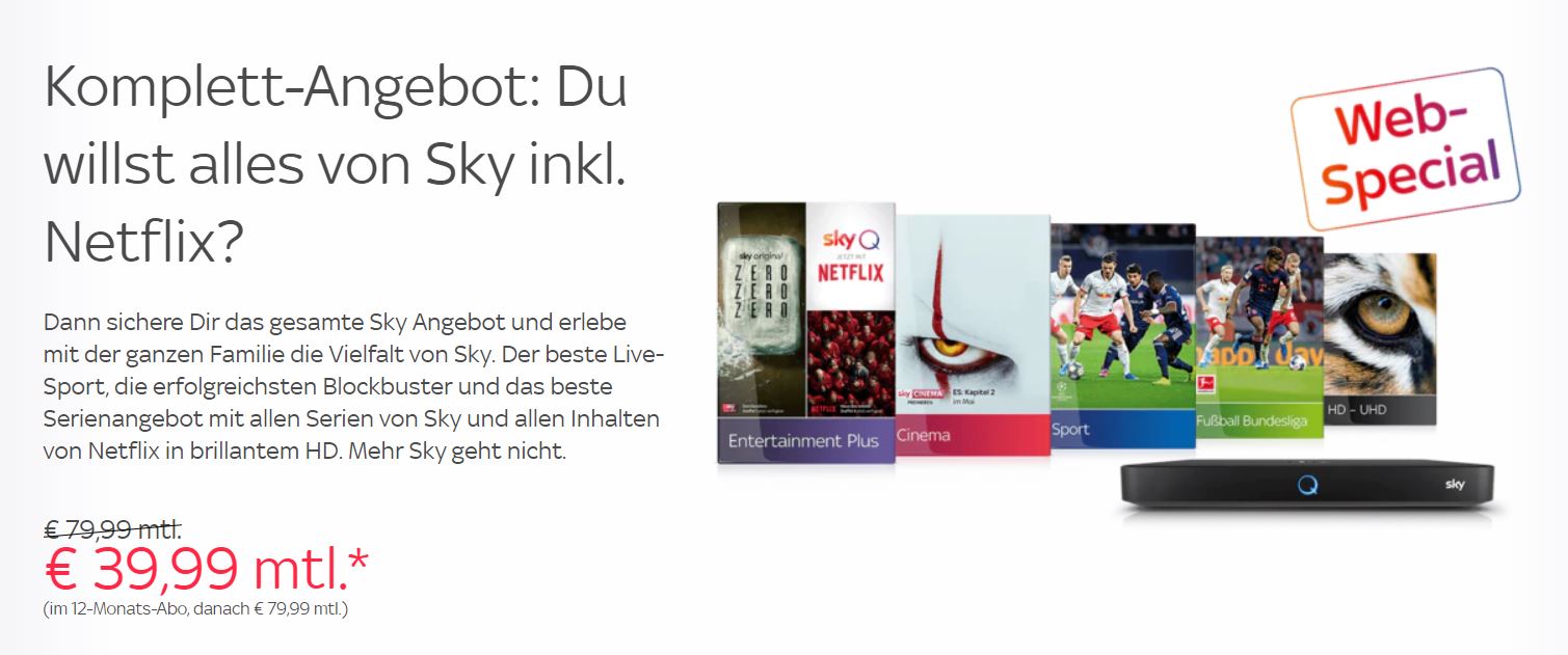 Sky Q Angebot Halber Preis
