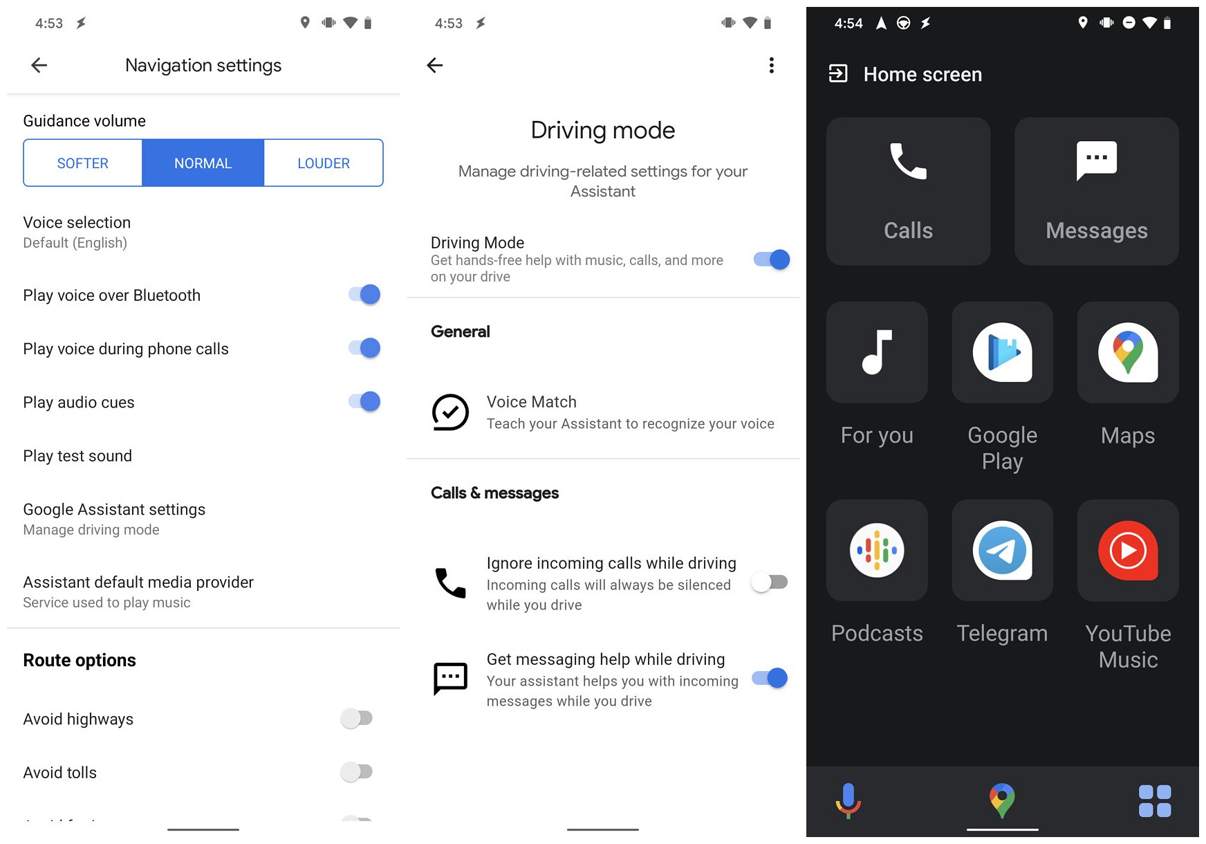 Fahrmodus Google Assistant Maps Screenshots