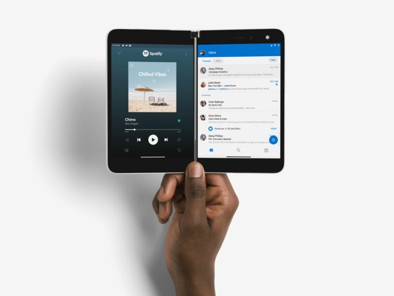 Microsoft Surface Duo Spotify Outlook
