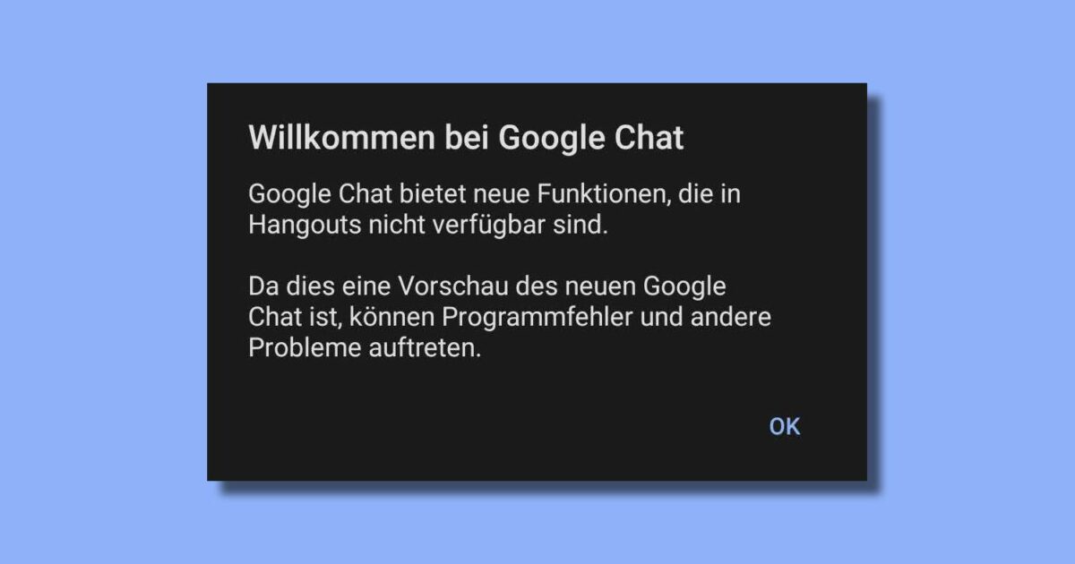 Willkommen Bei Google Chat Meldung