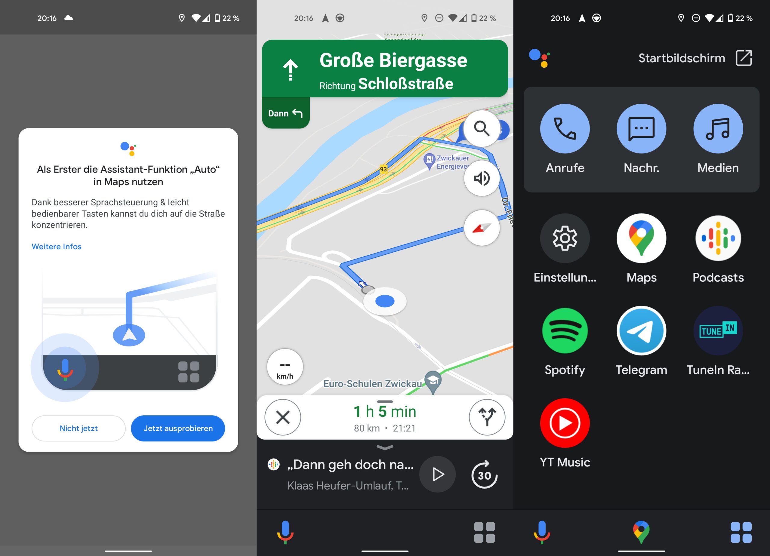 Assistent Driving Mode - Auto-Funktion Google Maps