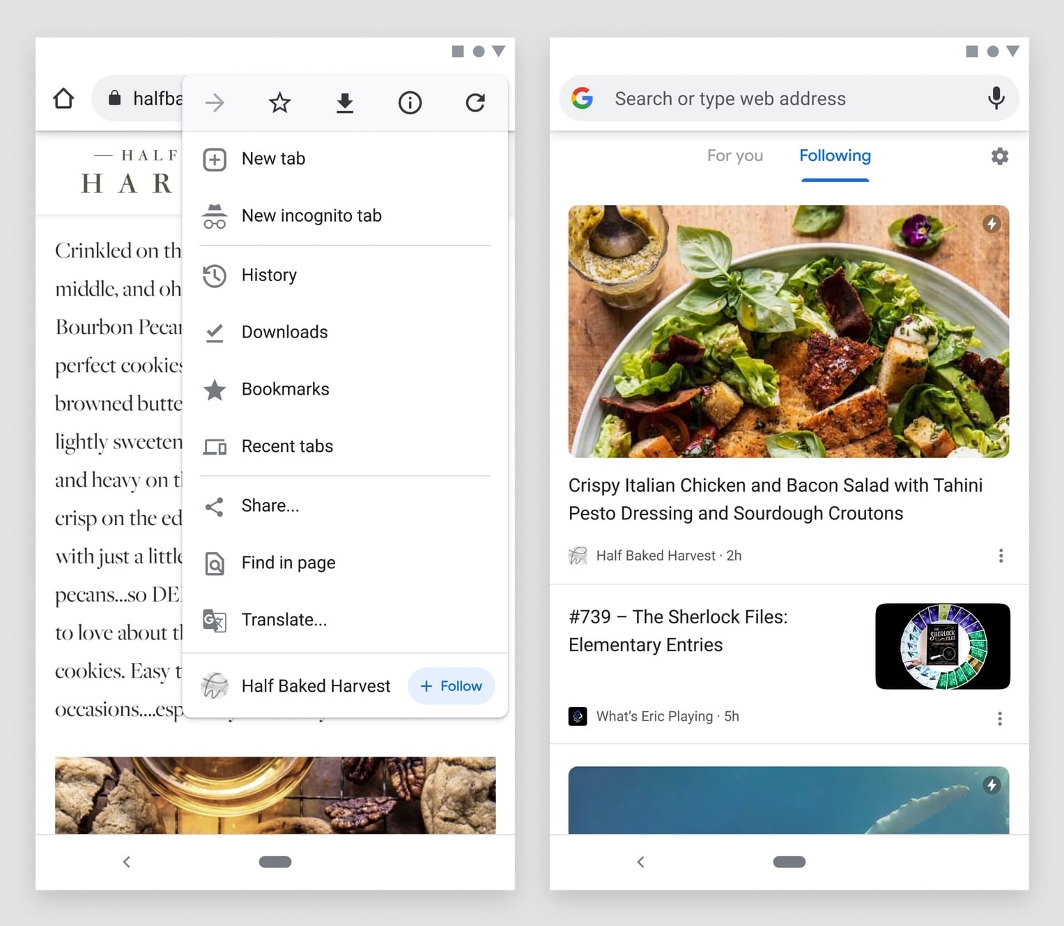 Google Chrome Follow Funktion