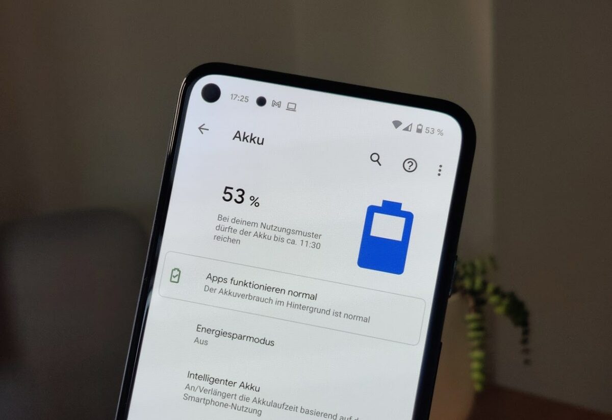 Google Pixel 5 Android 11 Akkustatistik