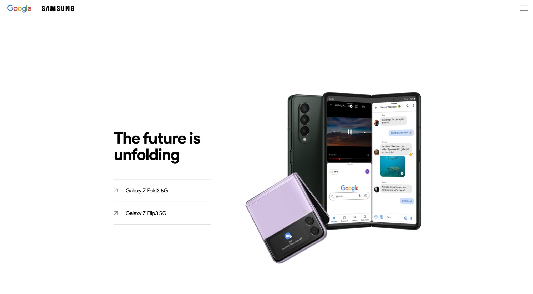 Samsung Google Unfold