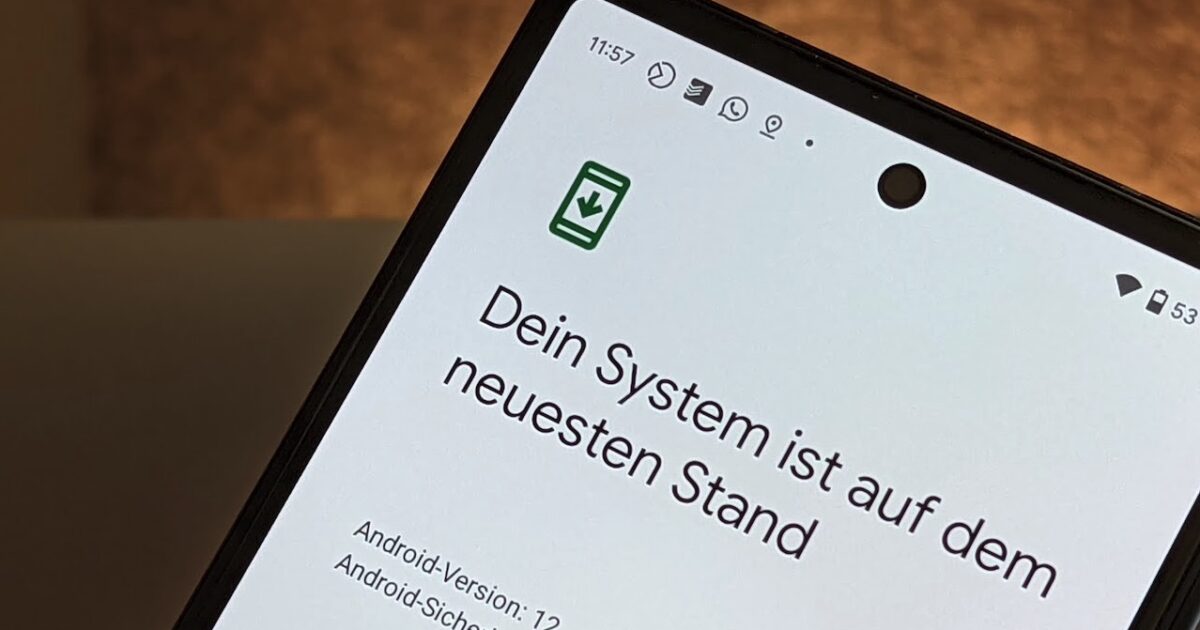 Android System Update Abfrage Bildschirm Head