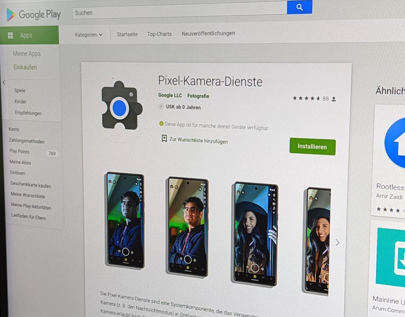 Pixel Kamera Dienste